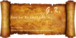 Gerle Krisztián névjegykártya